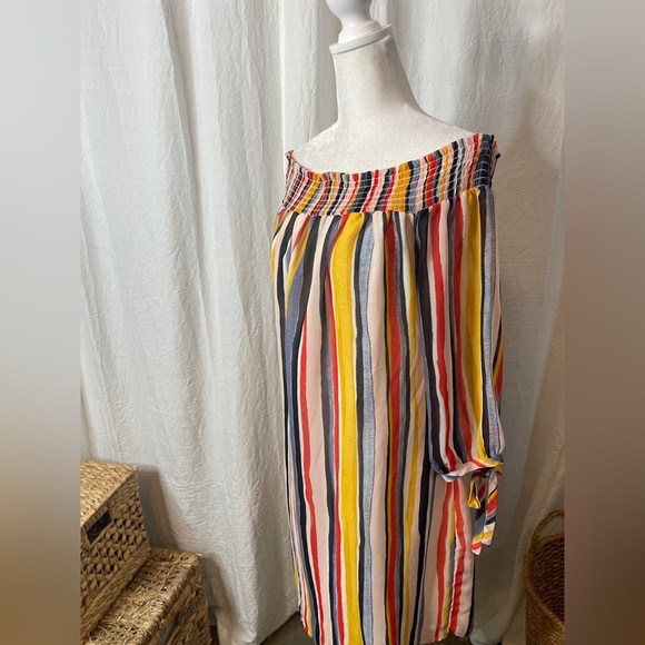 Better Be Size L Dress Bodycon Knit Sweater Ribbed Sleeveless V Neck Front Slit - Picture 5 of 9